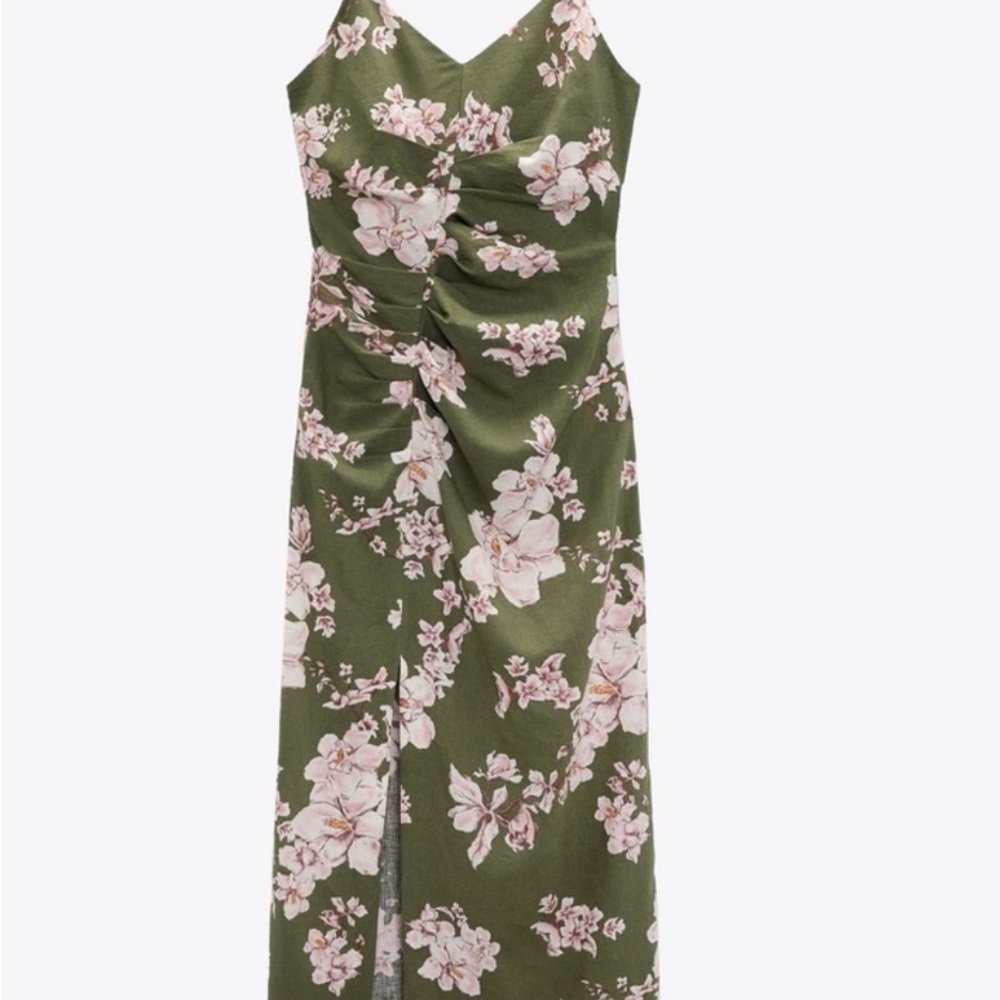 Worn once Zara midi Floral dress size L ~$69